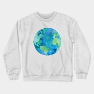 Planet Earth Watercolor Crewneck Sweatshirt